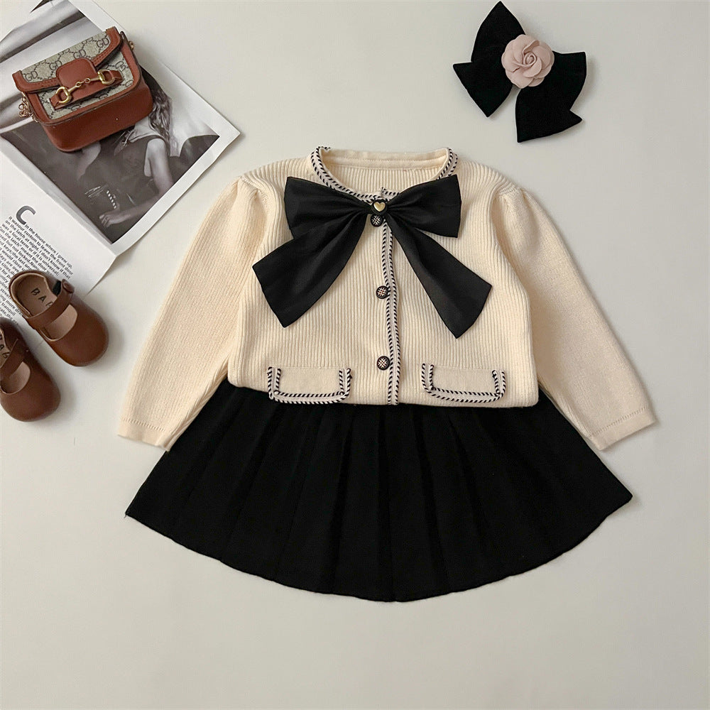 Winter Bowknot Knitted Classic Set