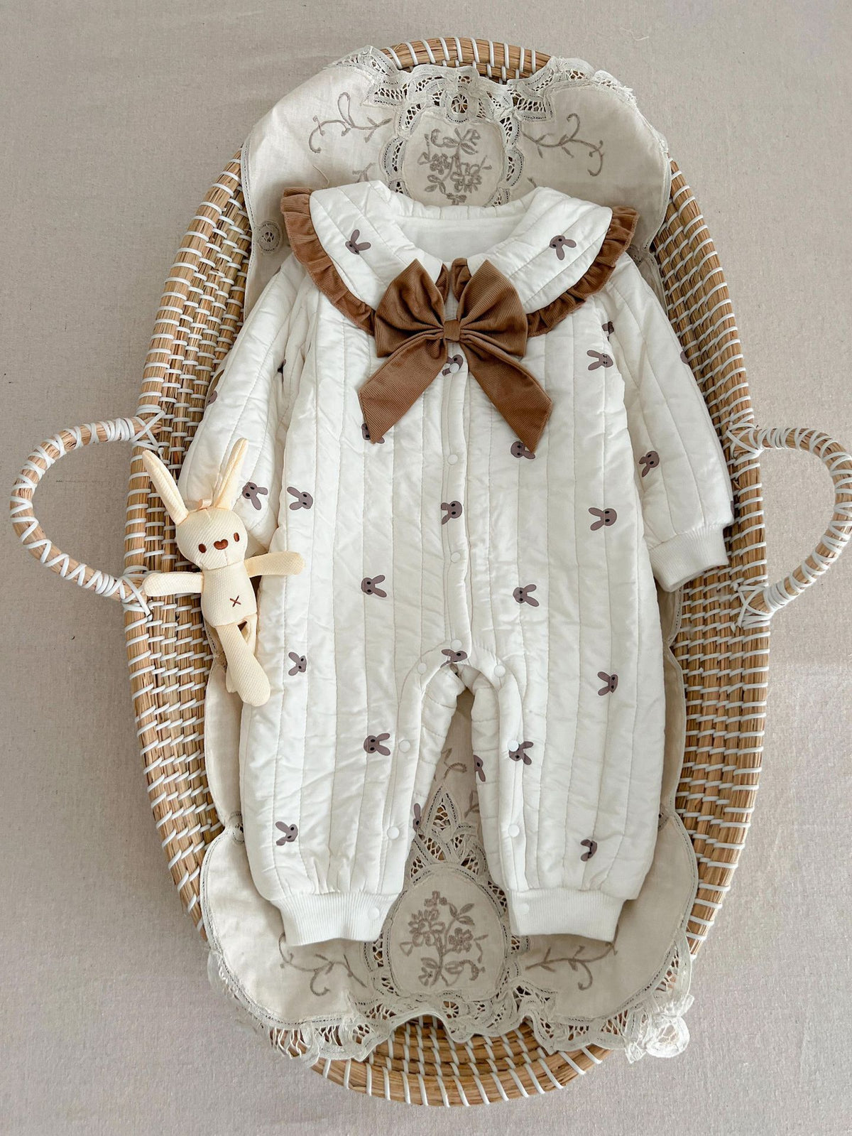 Quilted Bow Onesie