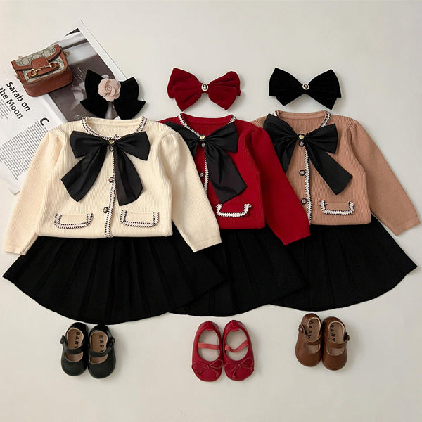 Winter Bowknot Knitted Classic Set