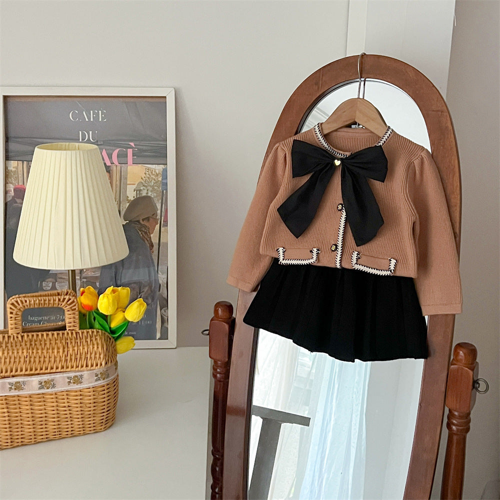 Winter Bowknot Knitted Classic Set