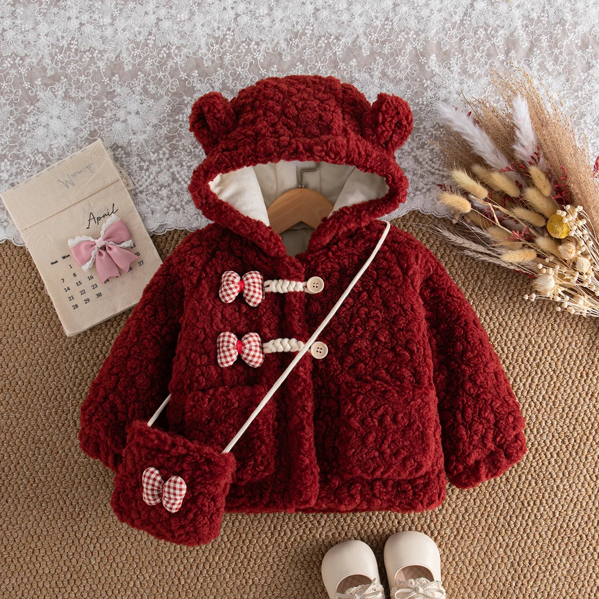 Soft Cotton Winter Bow Coat