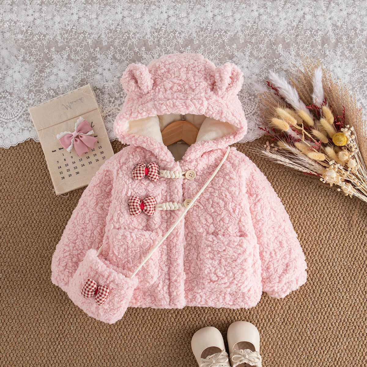 Soft Cotton Winter Bow Coat