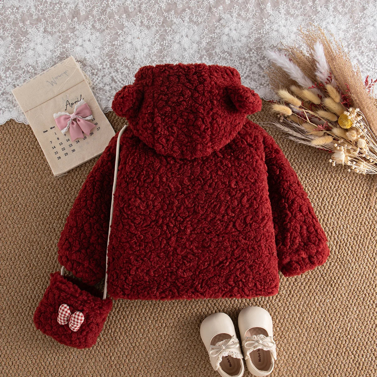 Soft Cotton Winter Bow Coat