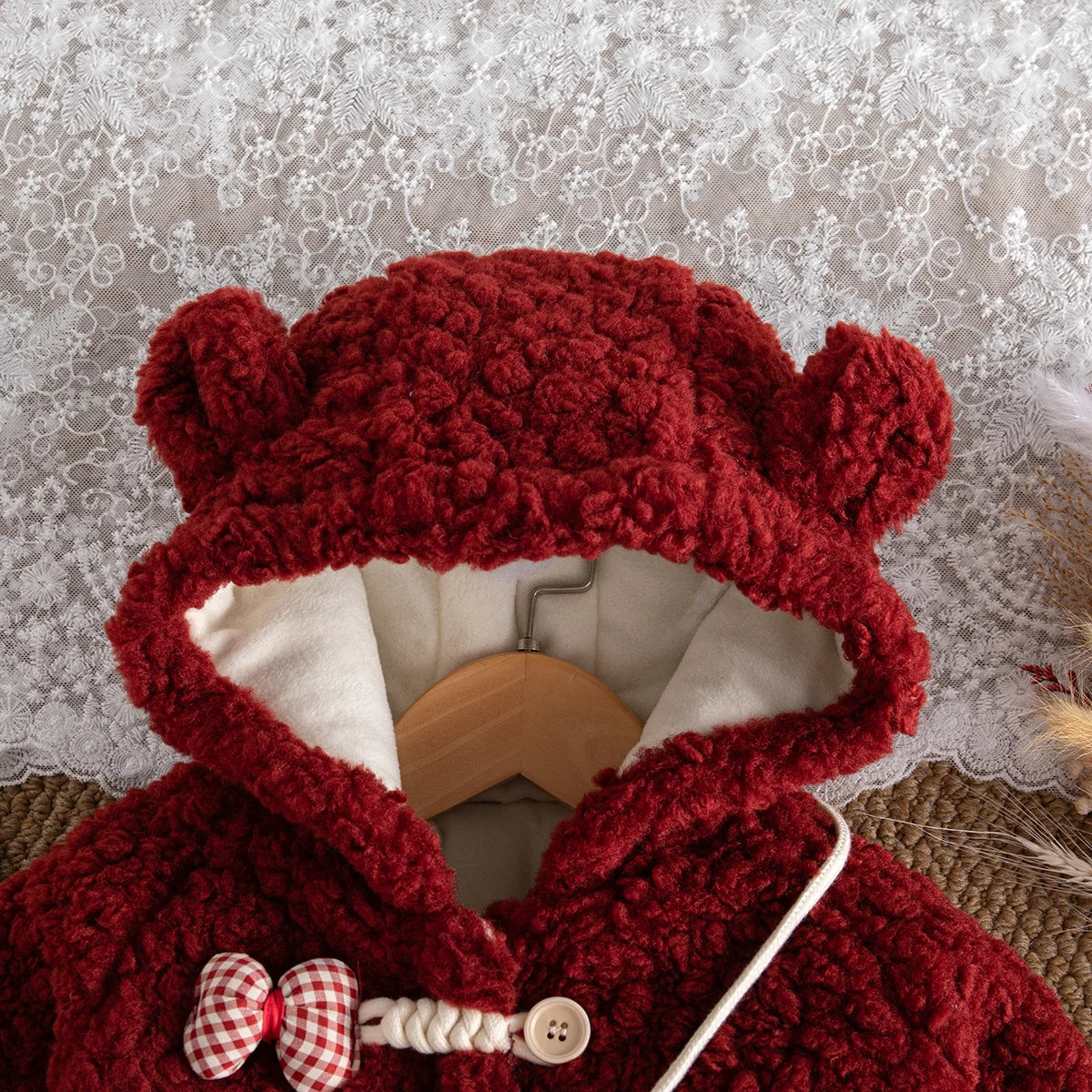 Soft Cotton Winter Bow Coat