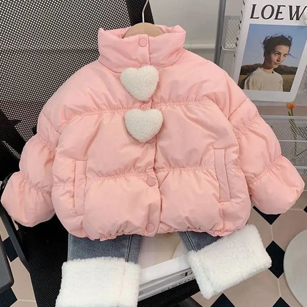Girls' Short Puffer Coat Quilted