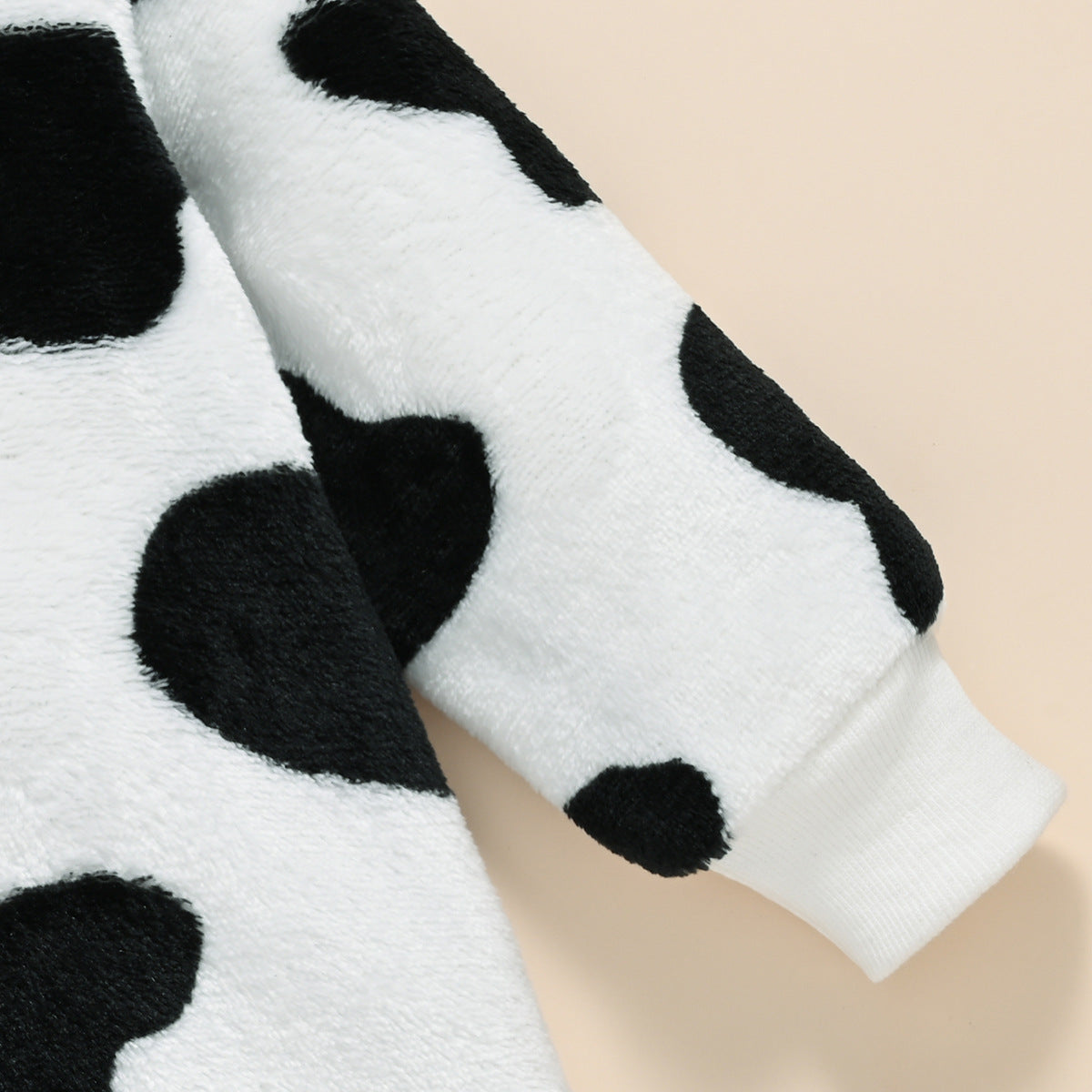 Baby Cow Fluffy Long Leg Hooded Romper